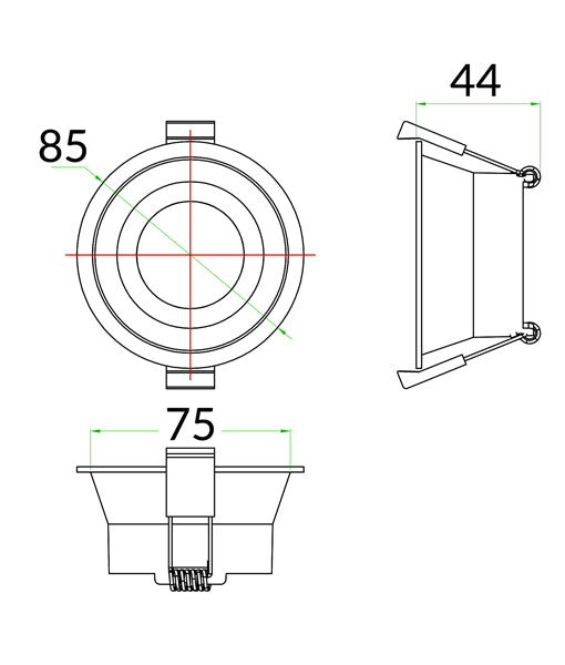 ARC: Architectural Centre Fixed Low Glare Downlight Fitting (Cut out: 75mm)