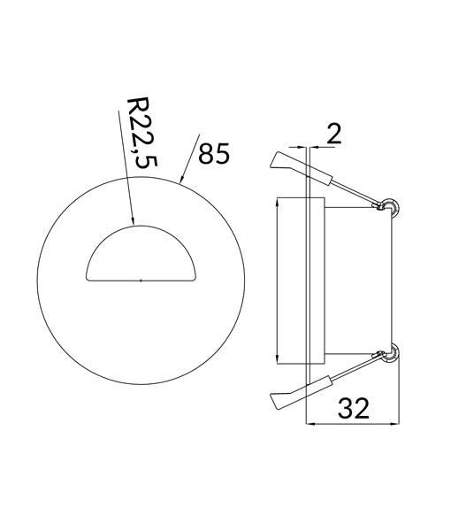 ARC: Architectural Semi Circular Downlight Fitting (Cut out: 70mm)