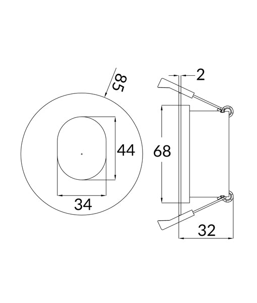 ARC: Architectural Ellipse Downlight Fitting (Cut out: 70mm)