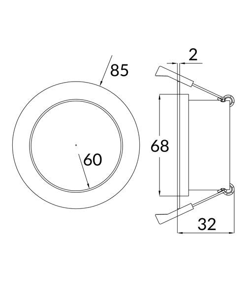 ARC: Architectural Fixed Low Glare with Silver Reflector Downlight Fitting (Cut out: 70mm)