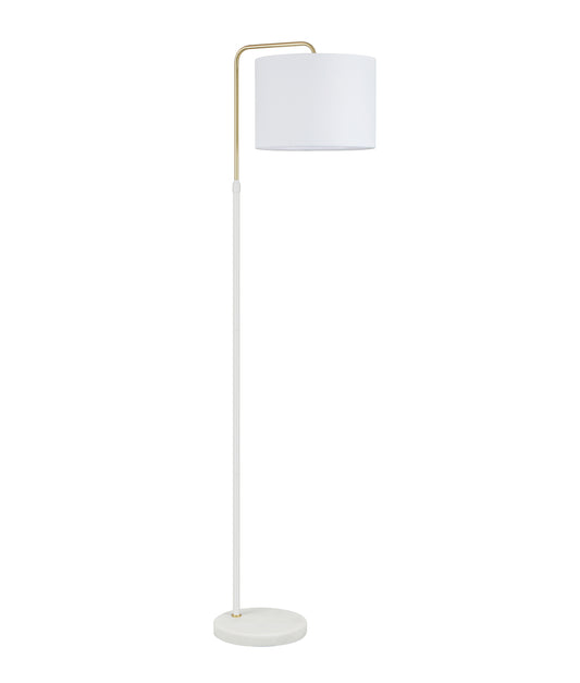 ARRIBA: Drum Shade with Marble Base Height Adjustable Floor Lamps