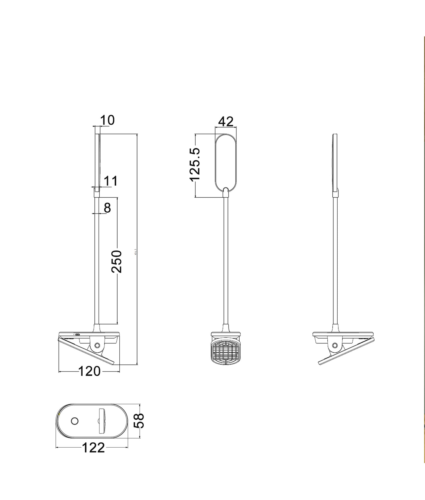 BUDDY: LED Rechargeable Portable Touch Clip Lamp