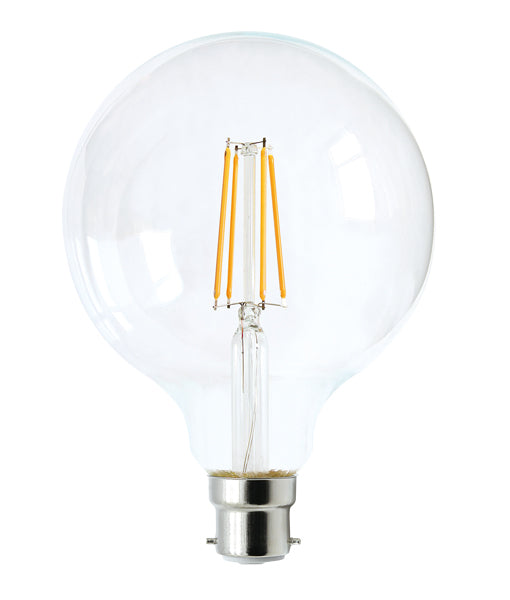 G125 LED Filament Dimmable Globes Clear Diffuser (8W)