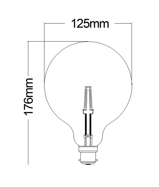G125 LED Filament Globes (6W)