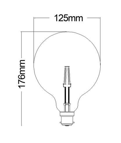G125 LED Filament Globes (6W)