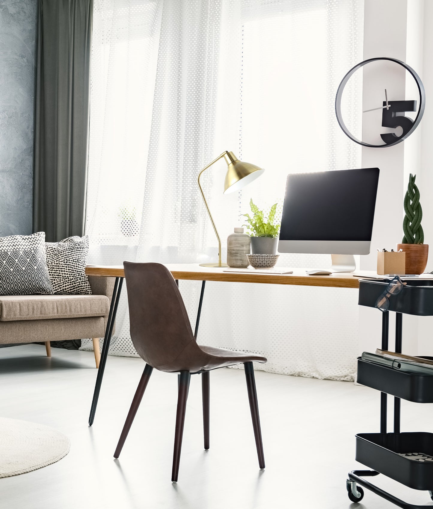 COLLO: Cone Shade with Antique Brass Highlight Table Lamps