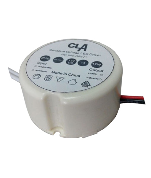 DRIV1: 12V Indoor Constant Voltage LED Driver IP20 (12W)