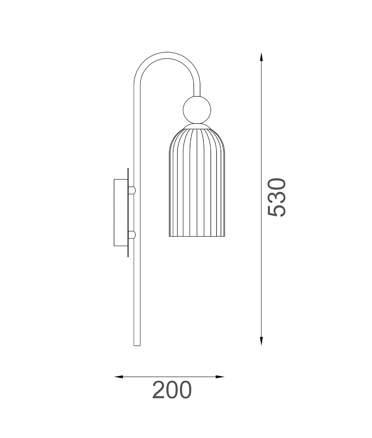 FLAUTA: Interior Round Top Cylinder Ribbed Wall Lights