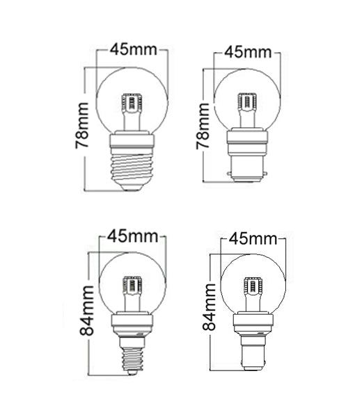 Fancy Round LED Globes Clear / Frosted Diffuser (4W)