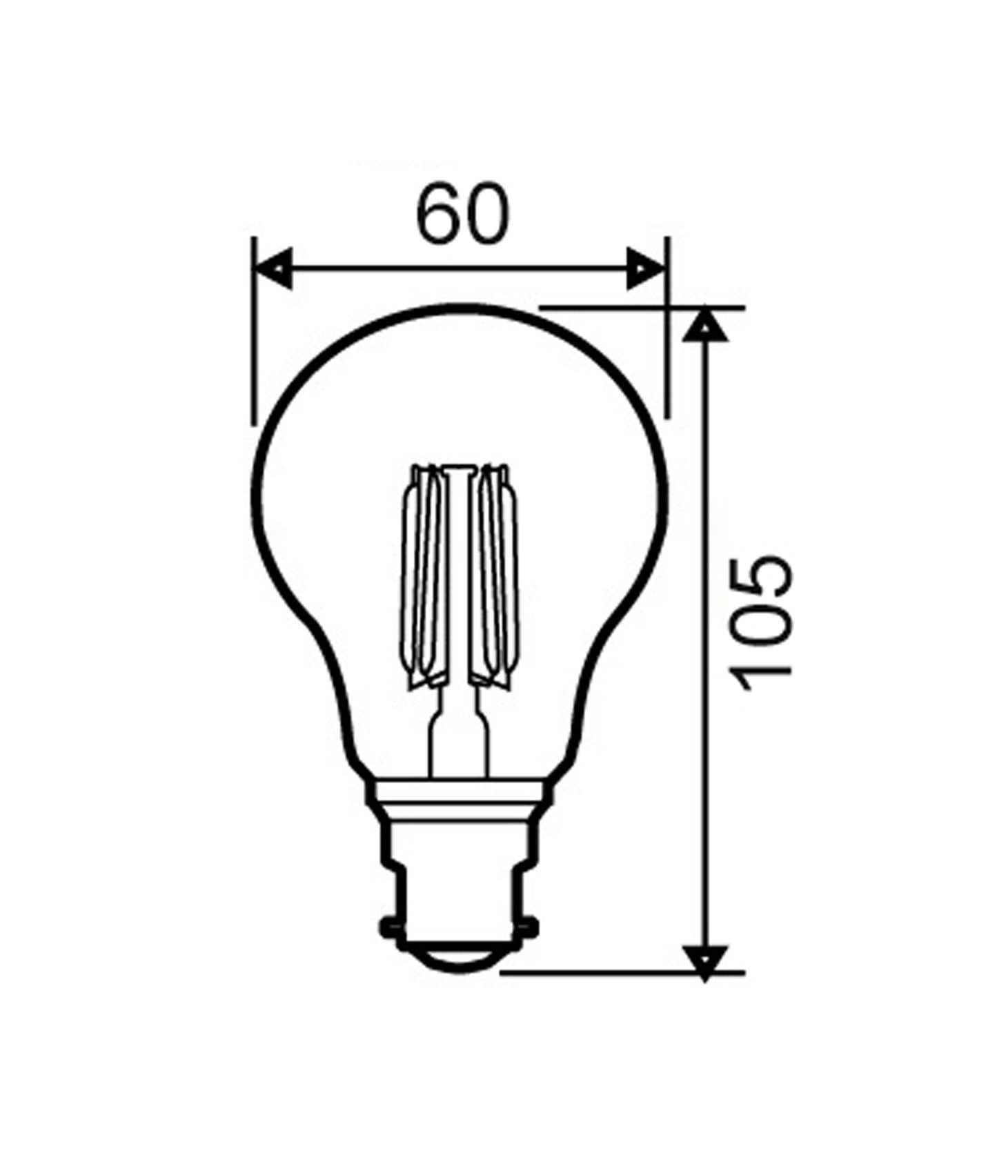 GLS LED Filament Dimmable Globes Frosted Diffuser (8W)