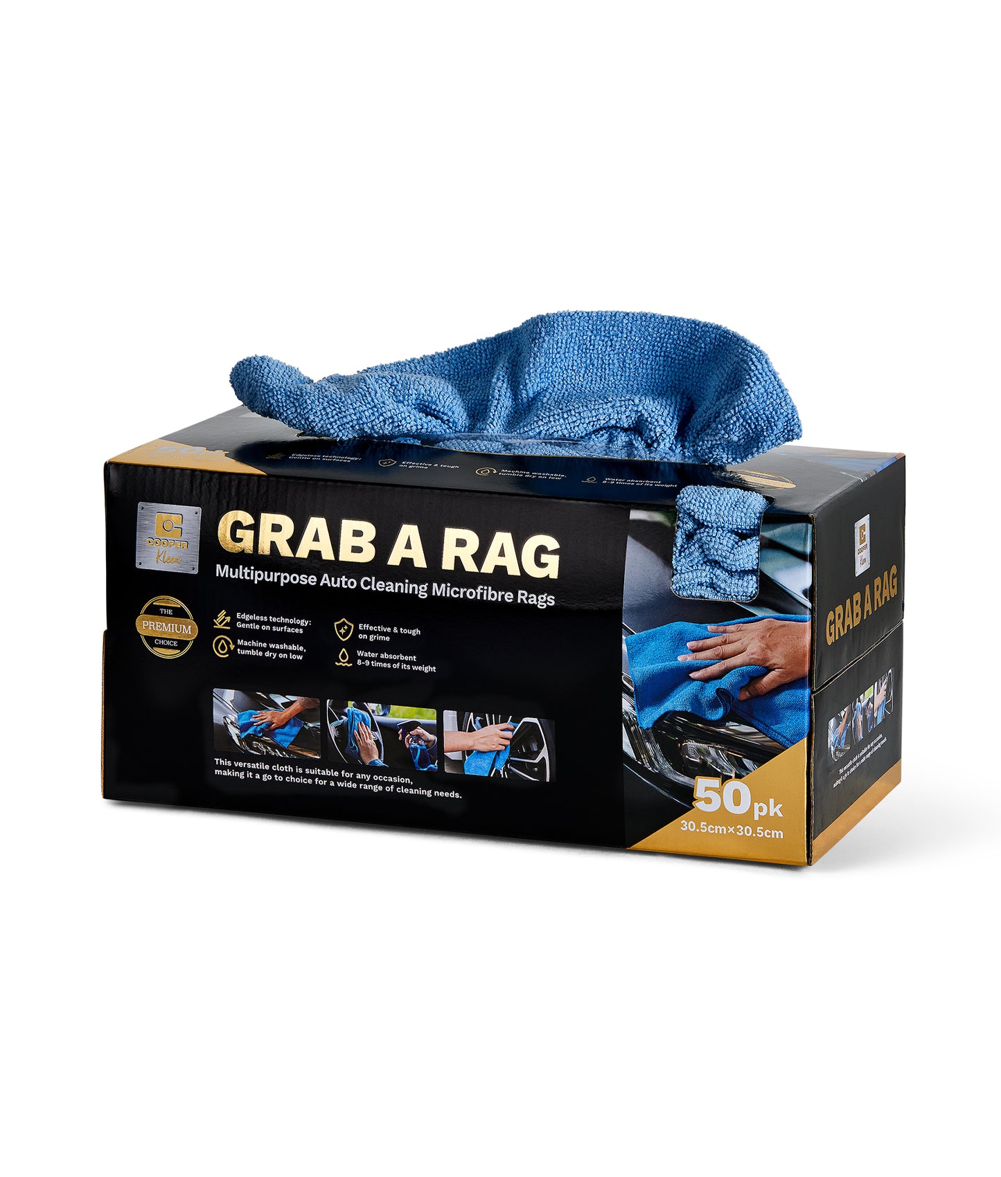 Grab A Rag: Multipurpose microfibre automotive cleaning rags (50pcs Pack)