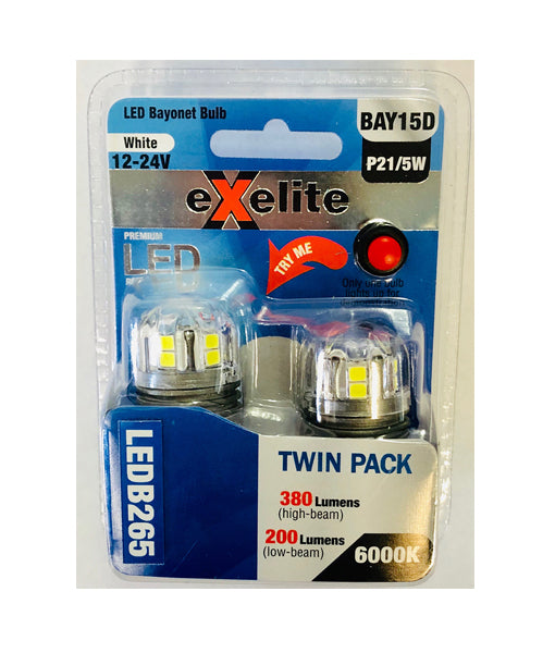 Exelite LED Bayonet Auto Globes (2pcs Pack)