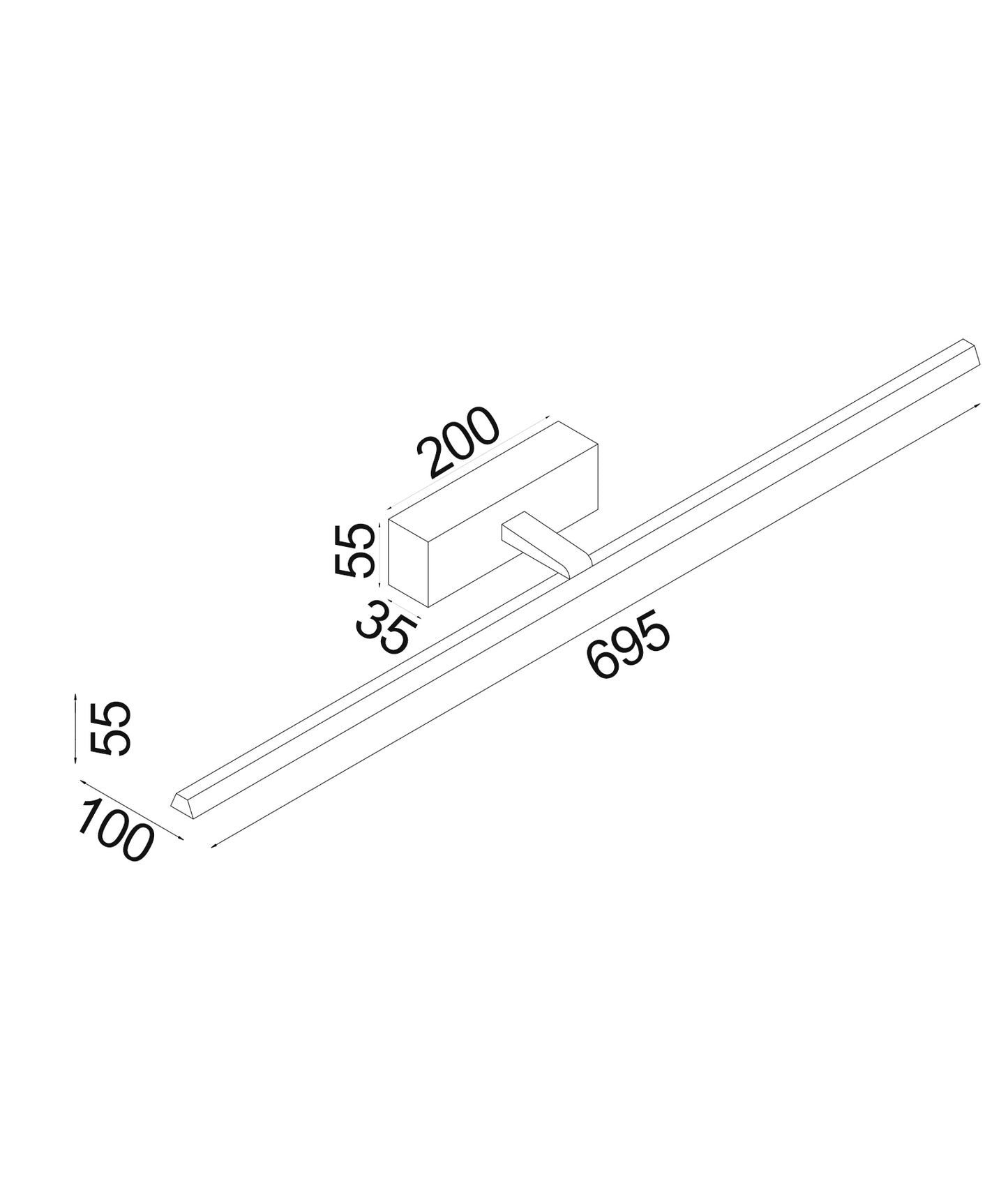 LINEAL: Interior LED Tri-CCT Dimmable Vanity / Picture Wall Lights IP44 (L695mm)