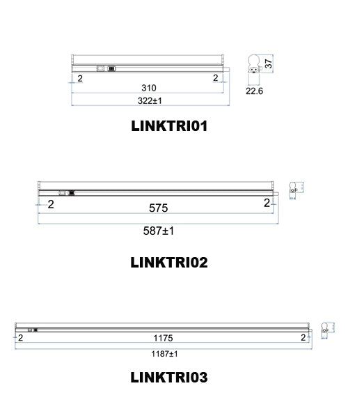 LINKTRI: Interior LED Tri-CCT Linkable T5 Slimline Utility Lights