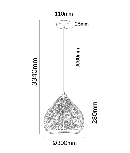 MARRAKESH: Bohemian Interior Ellipse Shape Pendant Lights