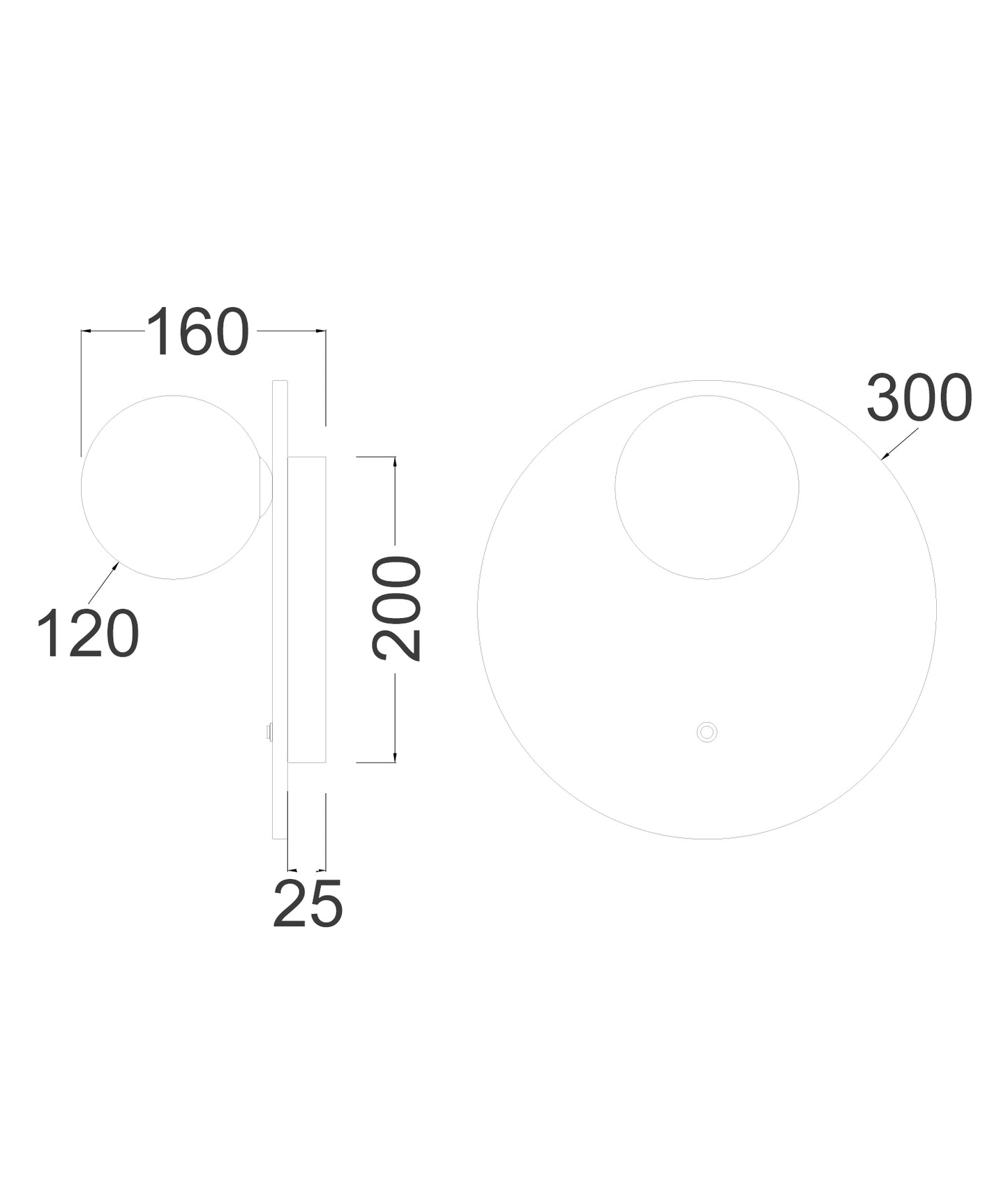 POI: Interior Round Travertine Base with Beige Finish & Round Opal Diffuser Wall Light