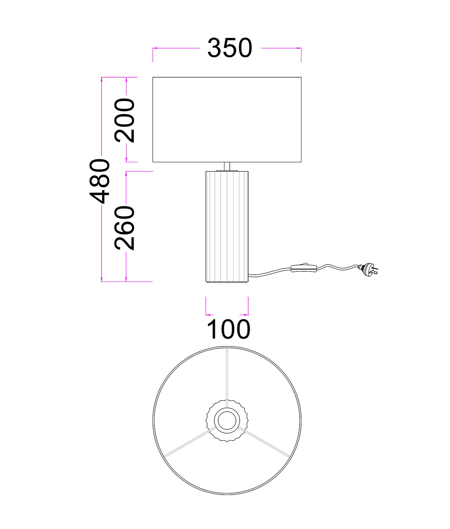 SAGITTA: Beige Travertine Base Oblong Fabric Cream Shade Table Lamps