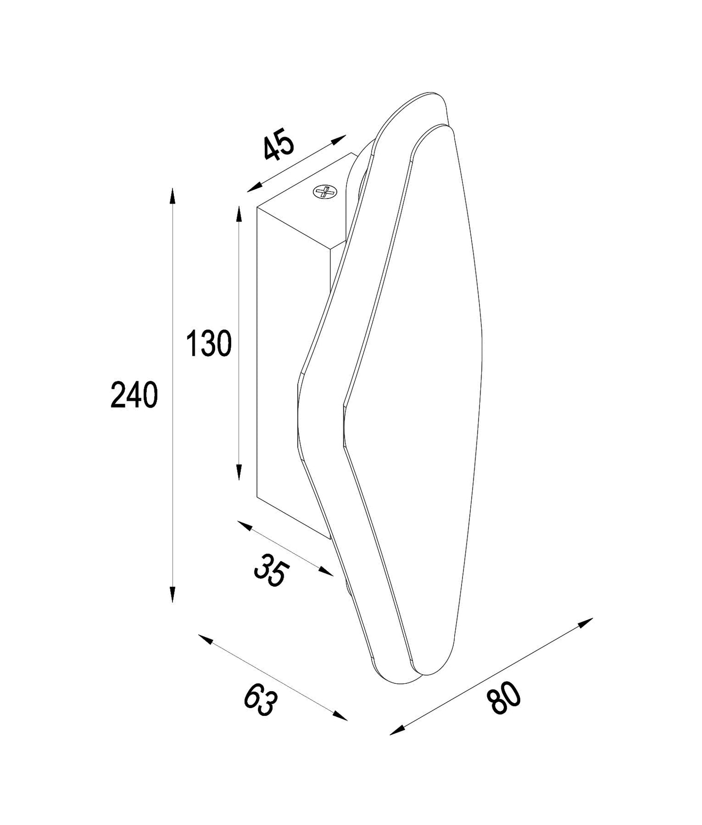 SANTIAGO: City Series LED Tri-CCT Interior Oval Dimmable Wall Light