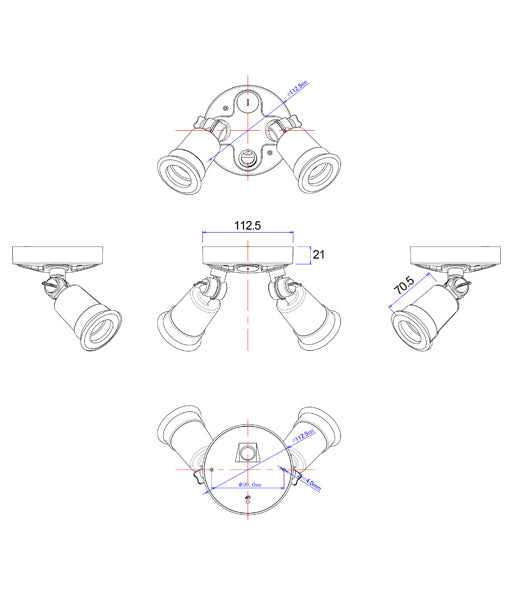 SEC: Surface Mounted LED PAR30 Security Lights IP44