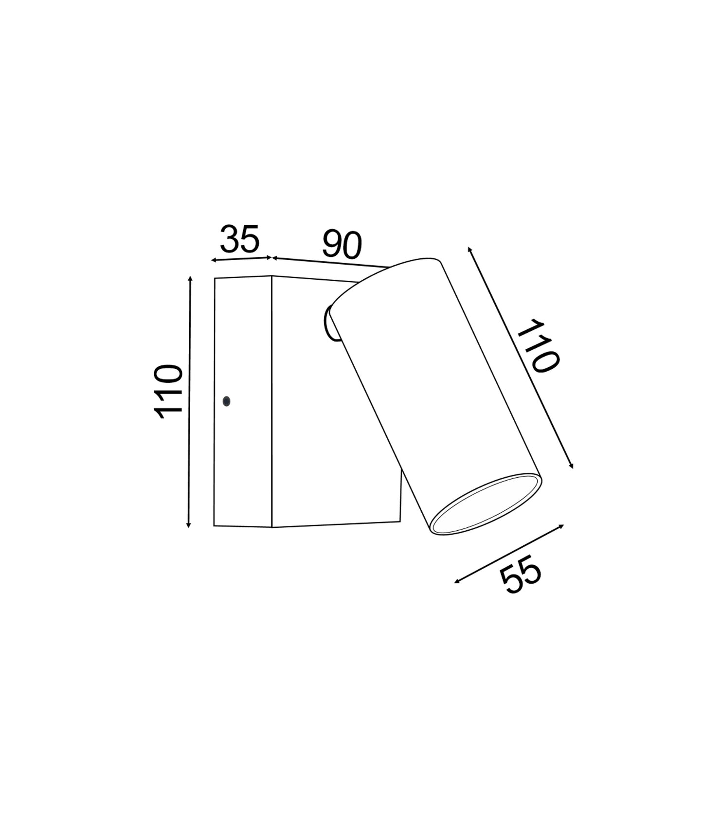 SEC: Surface Mounted LED Tri-CCT Single Adjustable Wall/Pillar Light (Matte White) IP65