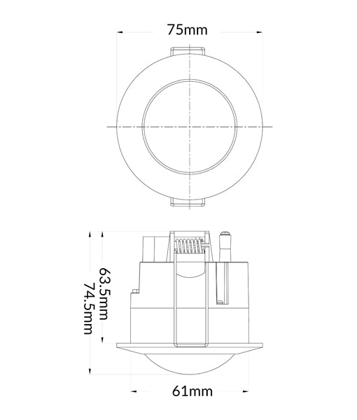 SENS003: Infrared Recessed Motion Sensors IP20