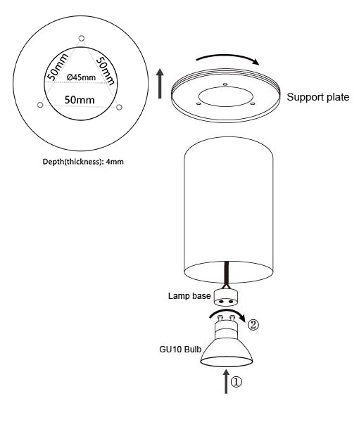 SURFACE: GU10 Surface Mounted Ceiling Downlights