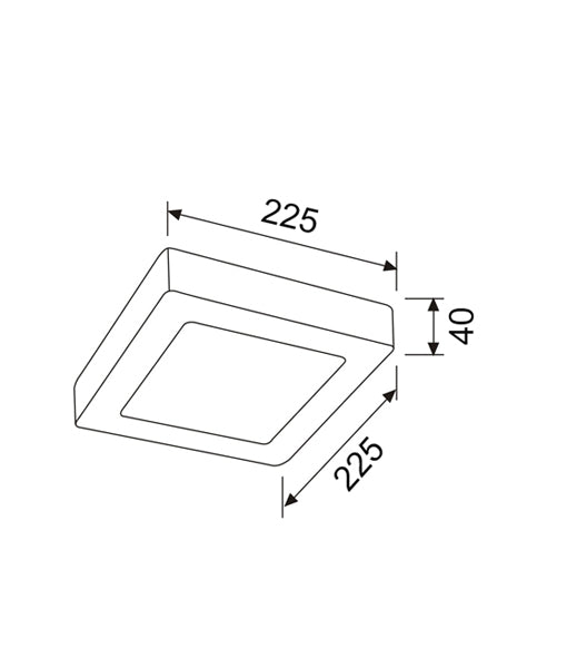 SURFACETRI: LED Dimmable Tri-CCT Surface Mounted Oyster Lights (Square)