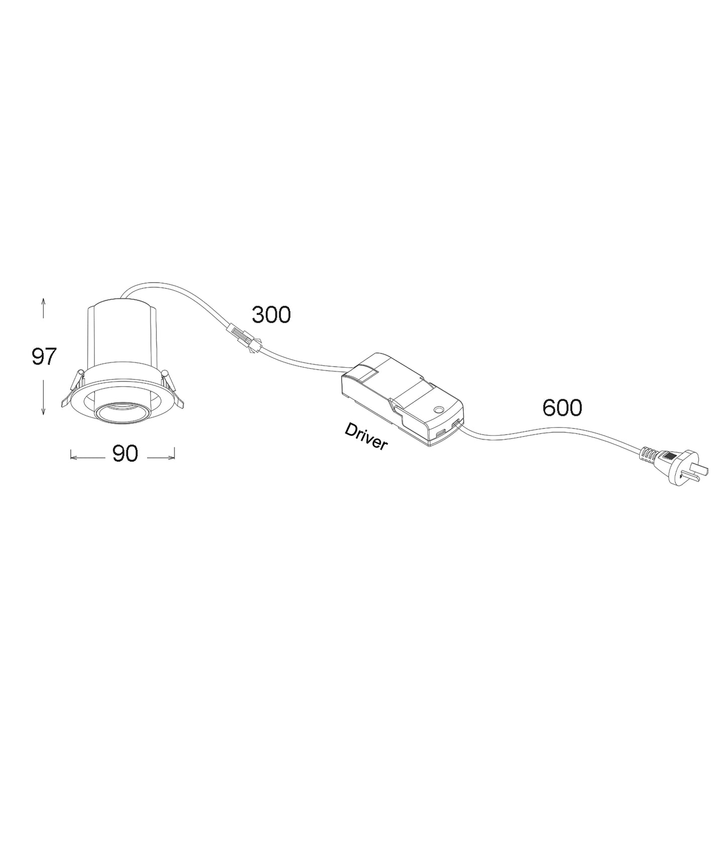 TELE: LED Recessed Spot Downlight Retractable Dimmable Tri-CCT IP20