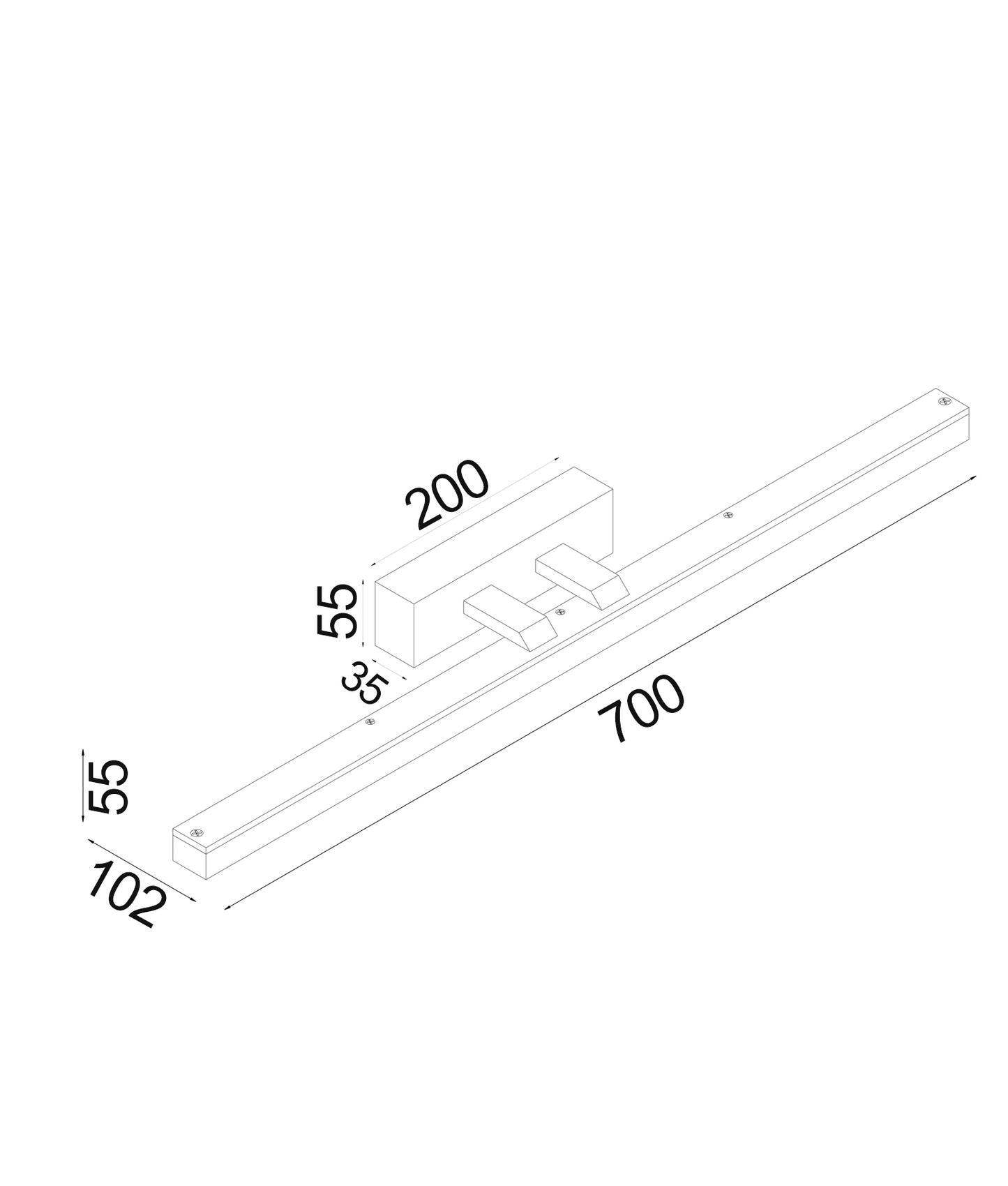 VANITAS: Interior LED Tri-CCT Vanity / Picture Wall Lights IP44 (L700mm)