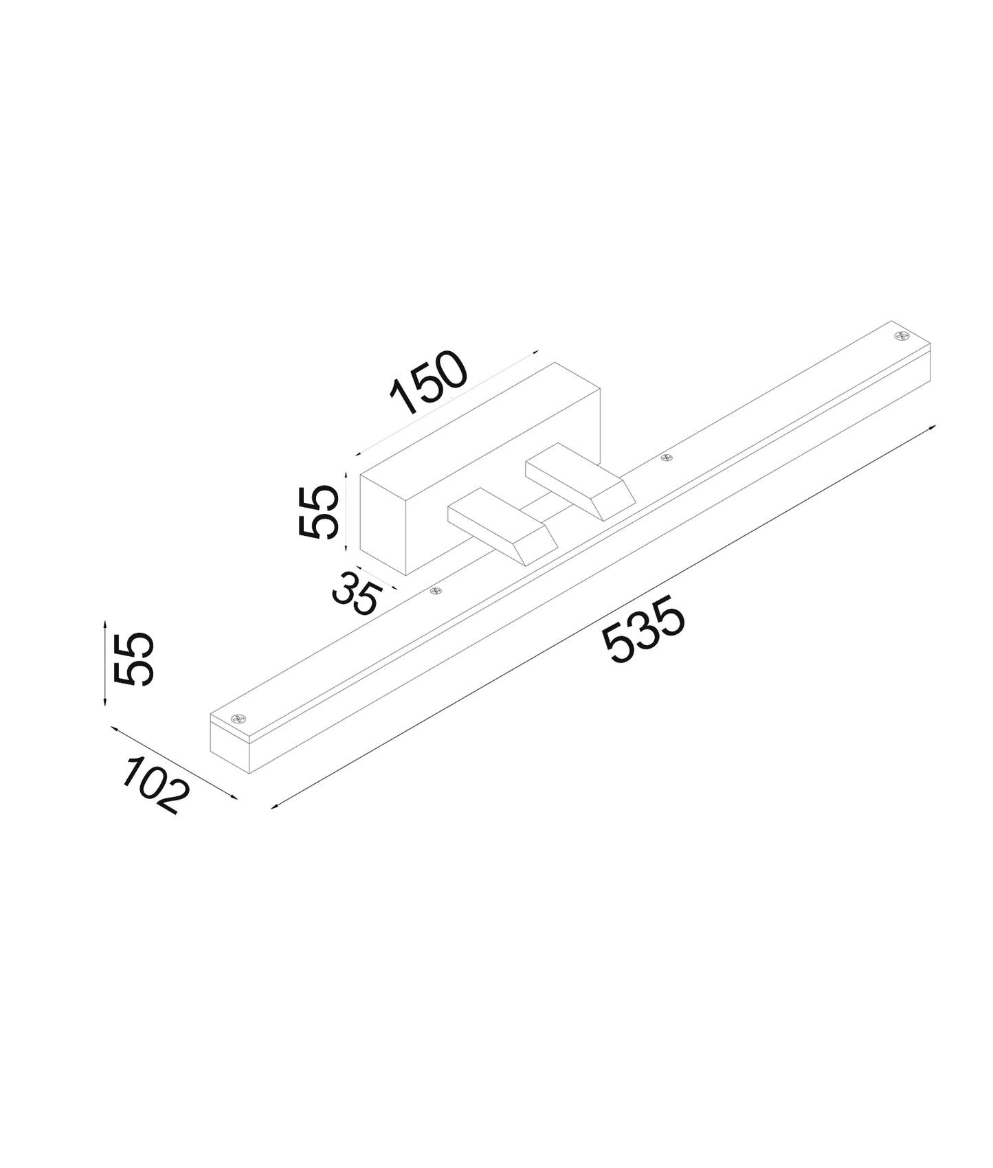 VANITAS: Interior LED Tri-CCT Vanity / Picture Wall Lights IP44 (L535mm)