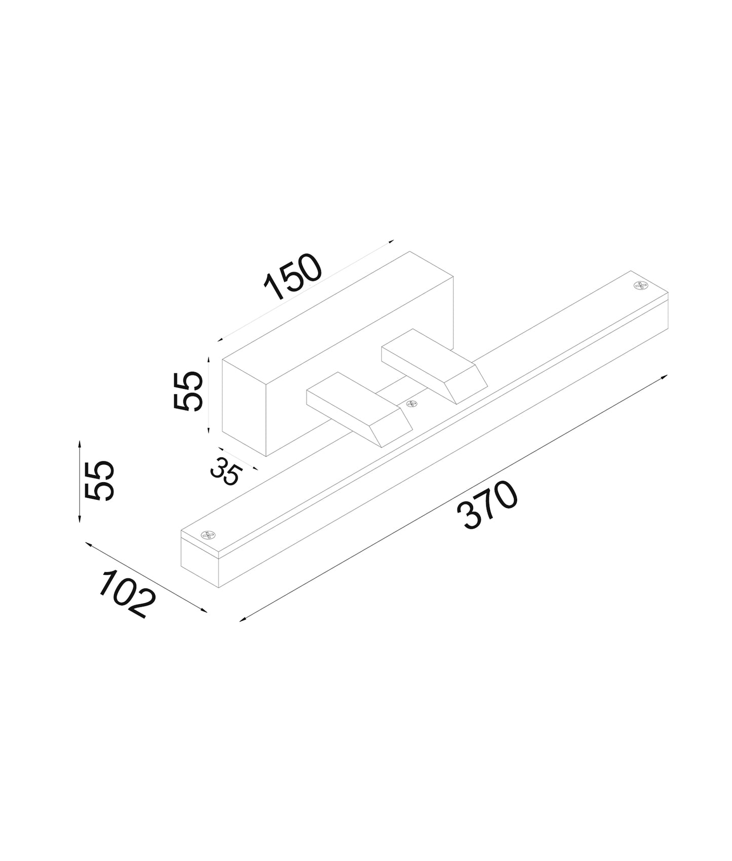 VANITAS: Interior LED Tri-CCT Vanity / Picture Wall Lights IP44 (L370mm)