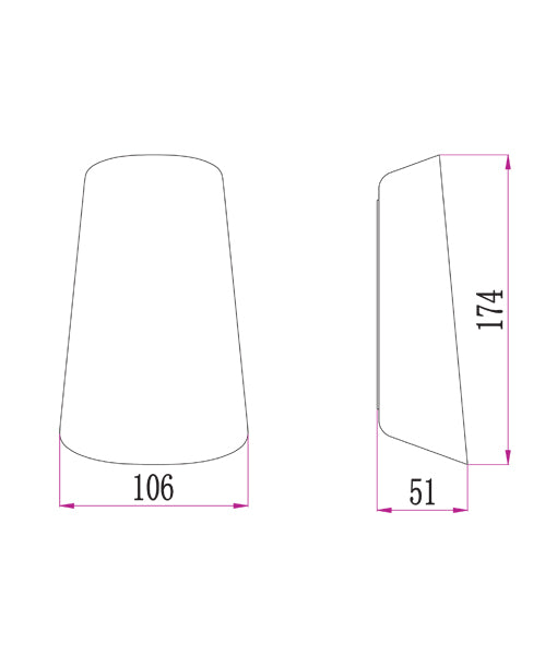 BES: LED Exterior Surface Mounted Cone Up/Down Wall Lights IP65