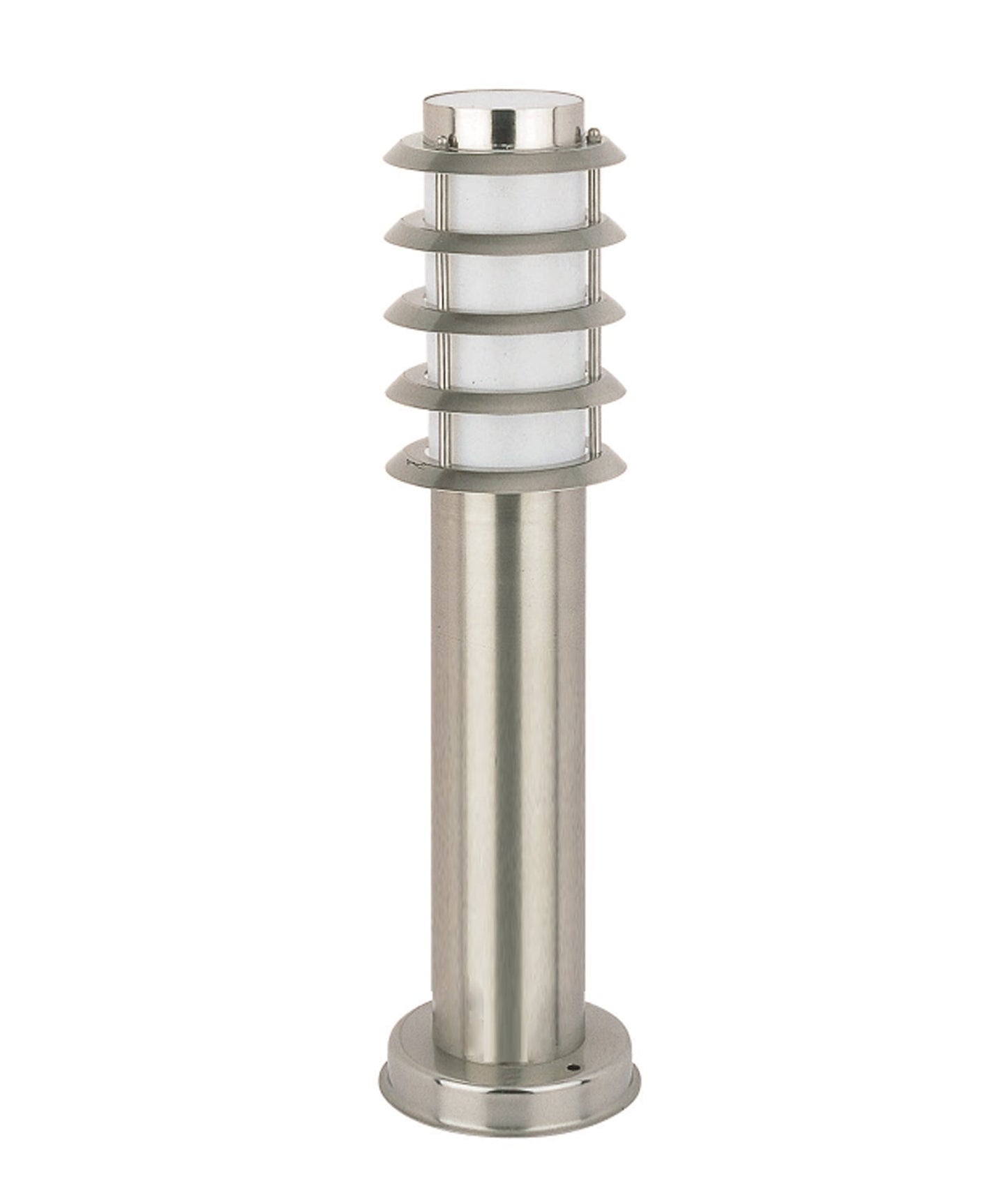 BORDA: E27 Surface Mounted Louvred Stainless Steel Bollard Lights IP44