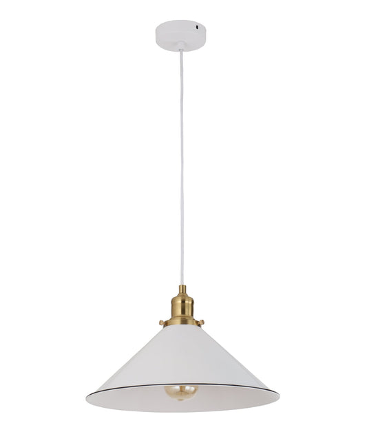 CEREMA: Interior White with Antique Brass & Black Highlight Coolie Pendant Light