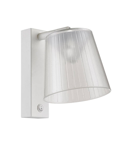 CHESTER: City Series LED Wall White 1 Switch Clear PS Shade Wall Lights