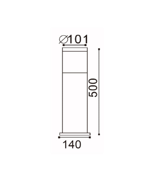 ELANORA: E27 Surface Mounted Black Bollard Lights IP44