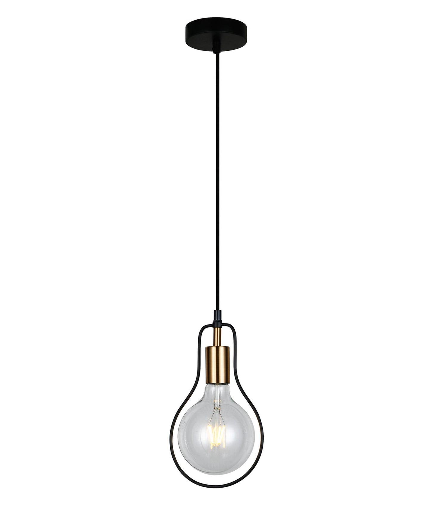 CONTOUR: Interior Black Wire Pear Shape Pendant Light