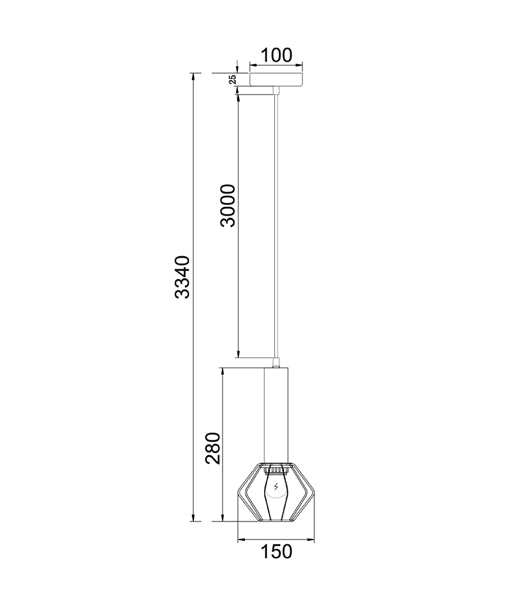 CORAZON: Interior Matte Black and Copper Cage Diamond Pendant Light