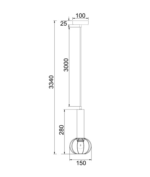 CORAZON: Interior Antique Brass and Matte Black Round Cage Pendant Light