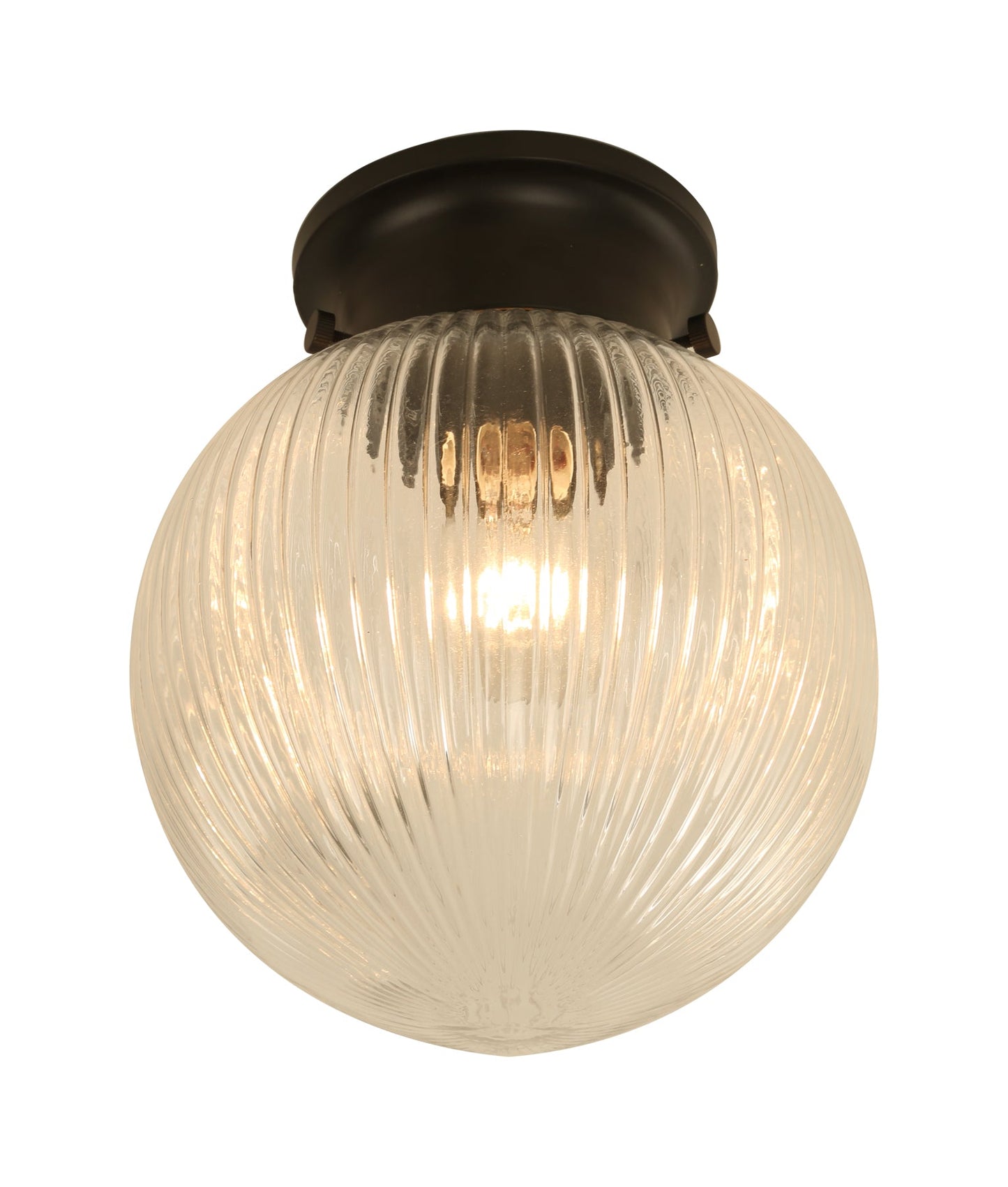 D.I.Y. Batten Fix Ceiling Lights - Large Spherical Ribbed Shape Fixtures
