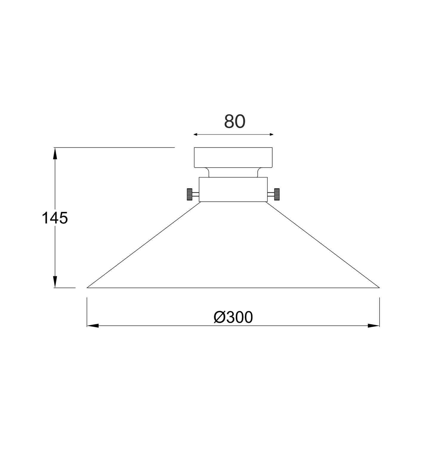D.I.Y. Batten Fix Ceiling Lights - Large Cone Shape Fixtures
