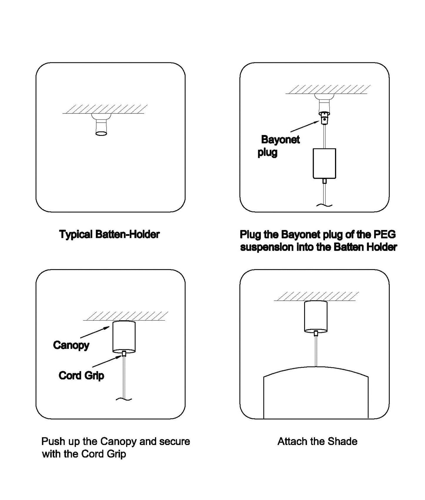 D.I.Y. Plug-in Pendant Light Suspension Kits