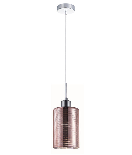 ESPEJO2: Interior Iron & Rose Gold Oblong Glass with Line Effect Pendant Lights