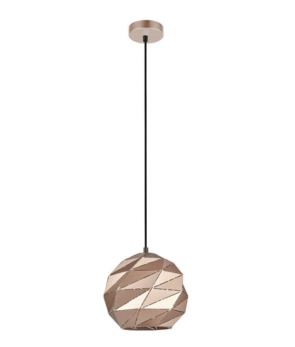 ORIGAMI: Interior Small Dome Carved Iron Origami Style Pendant Lights
