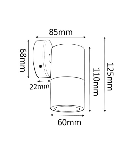 MR16 Exterior Wall Pillar Spot Lights (White Aluminium) IP65