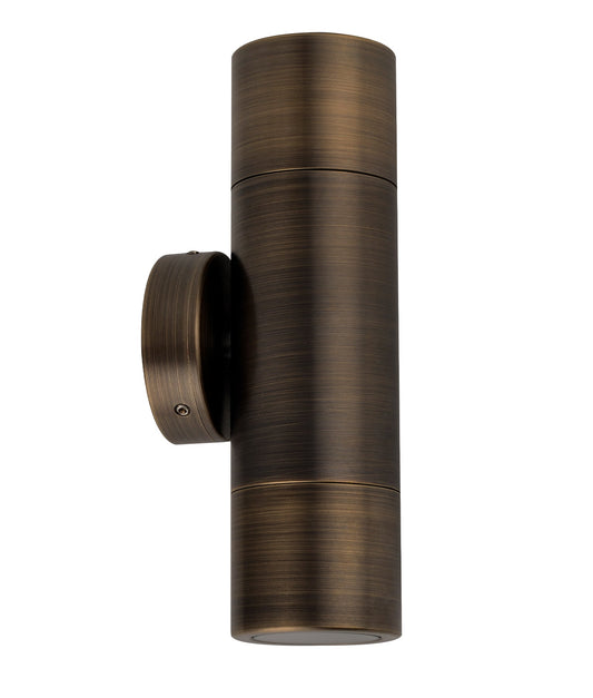 GU10 Exterior Wall Pillar Spot Lights (Rustic Brass) IP65