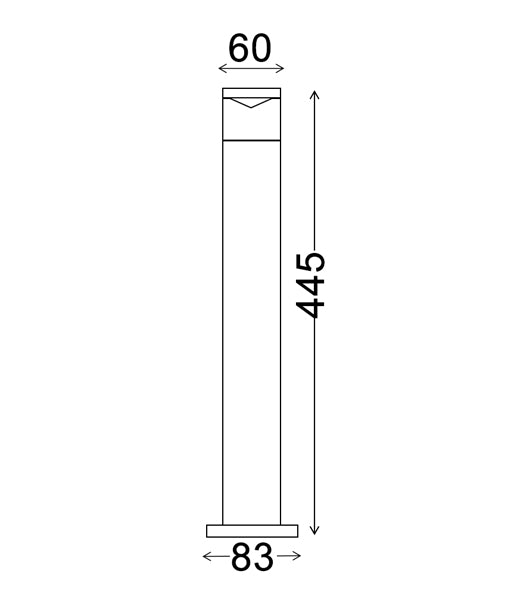 PHARE: MR16 Surface Mounted Titanium Anti Glare Bollard Light IP54