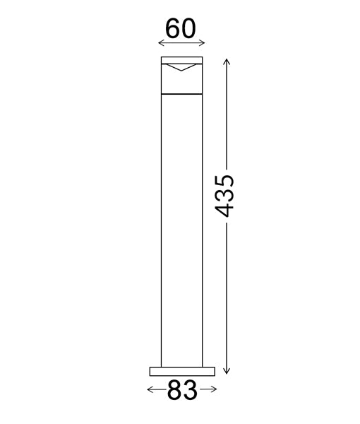 PHARE: GU10 Surface Mounted SS 316 Anti Glare Bollard Light IP54