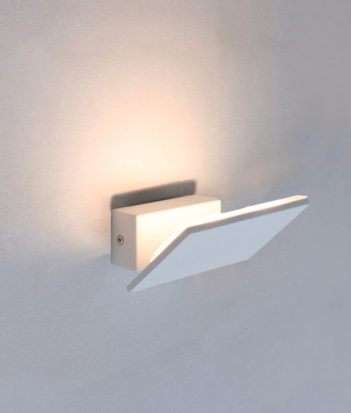 RIO: City Series LED Interior Matte White Rectangular Up Light 90° Adjustable Wall Light