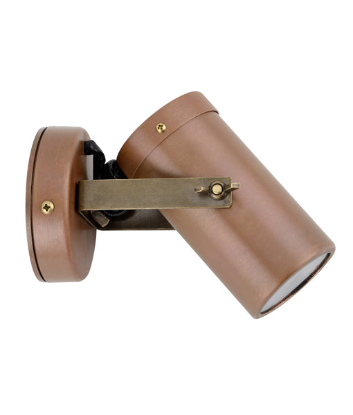 GU10 Exterior Adjustable Head Aged Copper Wall Pillar Spot light IP54